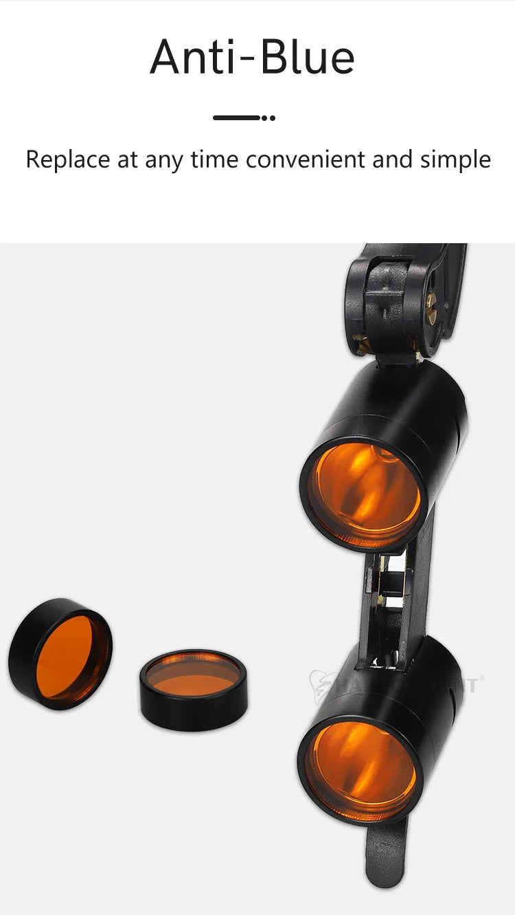 5W Dental LED Headlight – 2.5X/3.5X Magnification Binocular Loupes with 2 Filters for Dentist Surgery