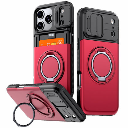 Luxury Wallet Case for iPhone 18 17 16 15 14 13 12 Pro Max 17E 16E 17 Pro - Shockproof Armor Card Holder Stand Cover