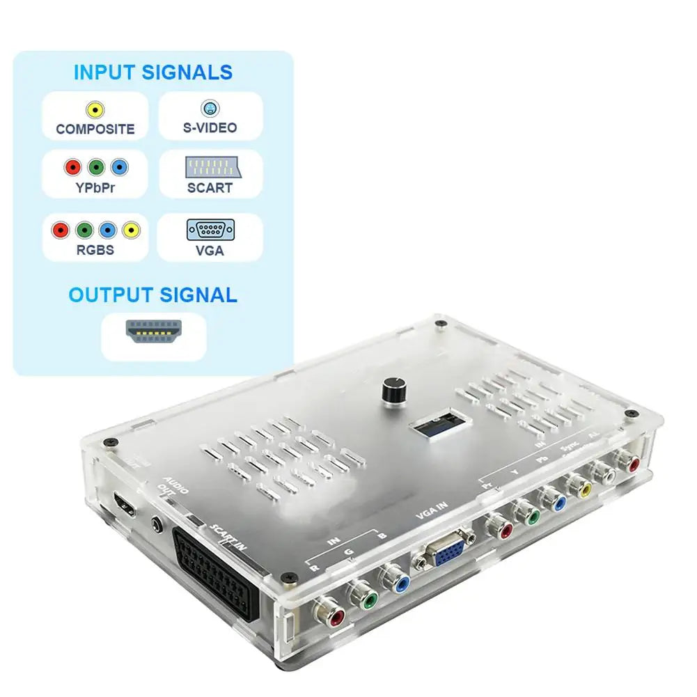 GBSC Pro GBS High-End Video Converter – SCART, RGBS, YPbPr, VGA & Composite (AV/SV) to HDMI for Retro Game Consoles