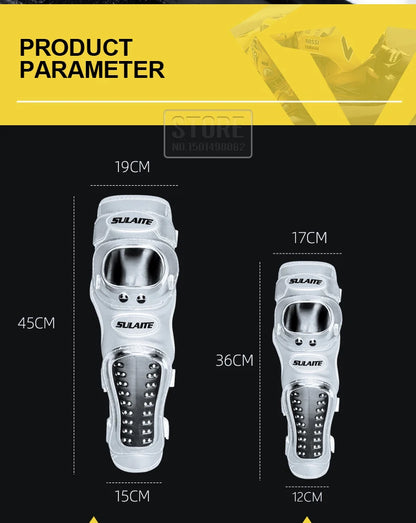 4PCS Motorcycle Knee & Elbow Pads Set — Stainless Steel Motocross Racing Protective Gear Kit