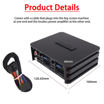 Class AB 4x60W Car Power Amplifier – Non-Destructive Installation DSP for Android Large Screen Car Audio Speakers