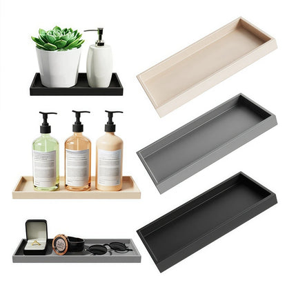 Silicone Bathroom Counter Tray – Vanity Organizer for Soap, Dispensers & Dressing Table Storage