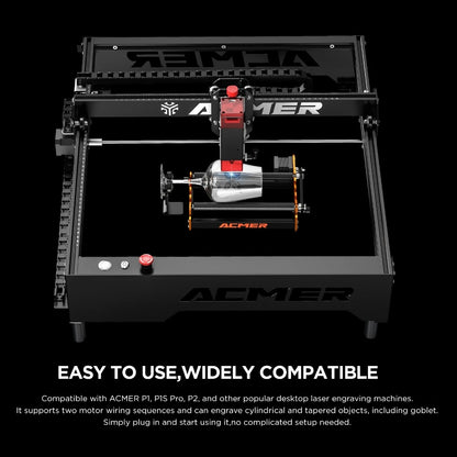 ACMER M2 Laser Rotary Roller – 360° Y-Axis Rotary for Laser Engraving & Cutting Cylindrical Objects