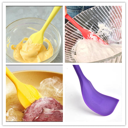 5/10/15/20PCS Silicone Baking Spatula Set – Heat Resistant Cream & Cake Scraper Tools, Seamless Non-Stick Kitchen Utensils (Random Colors)