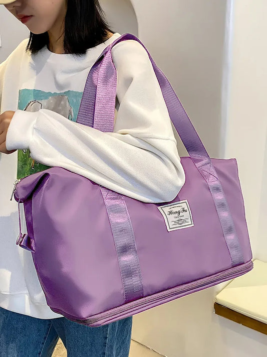 UNIXINU Carry-On Travel Duffle Bag: Waterproof Nylon Sports Gym Tote for Women - Large Capacity Storage Luggage Handbag