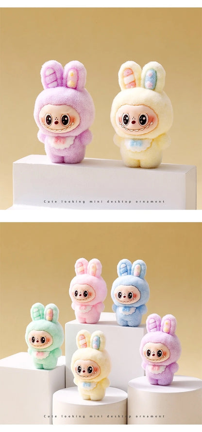 10pcs Babythree Rabbit Anime Flocked Action Figures Decorative Pendant Kawaii Desktop Dolls Toy Gifts