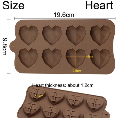 JJYY Silicone Chocolate Mold – 12-Cavity Fondant & Candy Bar Mould for Cake Decoration & Baking
