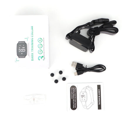 Smart Automatic Anti-Barking Dog Collar: HD Digital Display, IP67 Waterproof - Rechargeable Bark Stopper