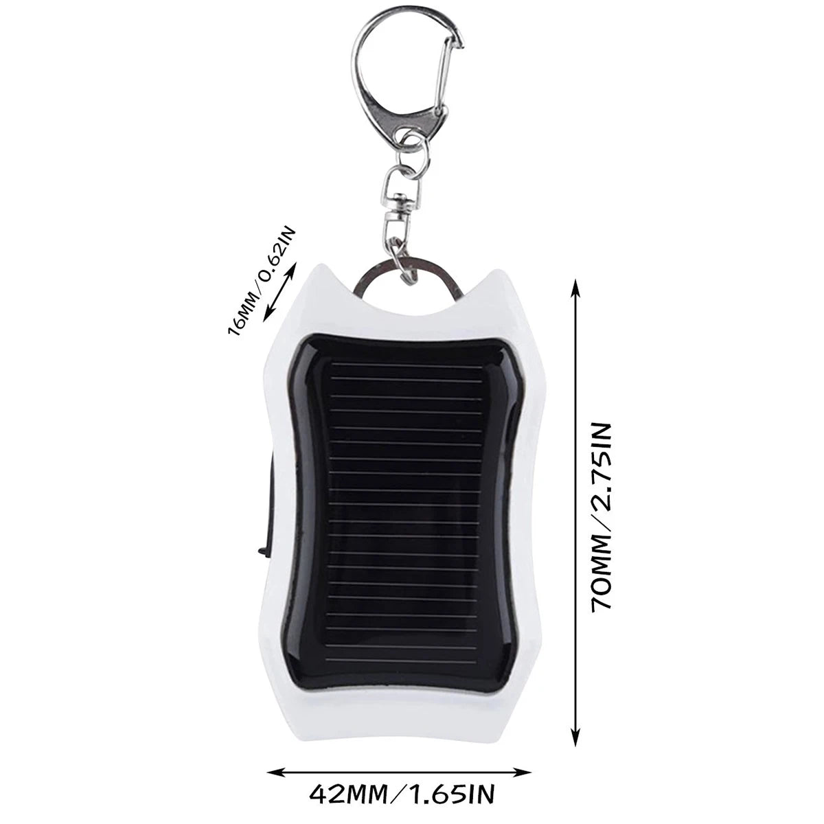 Mini Solar Charger Keychain - 1200mAh Portable Battery Pack for Fast Charging Phones, Tablets, and Players - Handy Cellphone Backup Power Bank