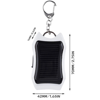 Mini Solar Charger Keychain - 1200mAh Portable Battery Pack for Fast Charging Phones, Tablets, and Players - Handy Cellphone Backup Power Bank