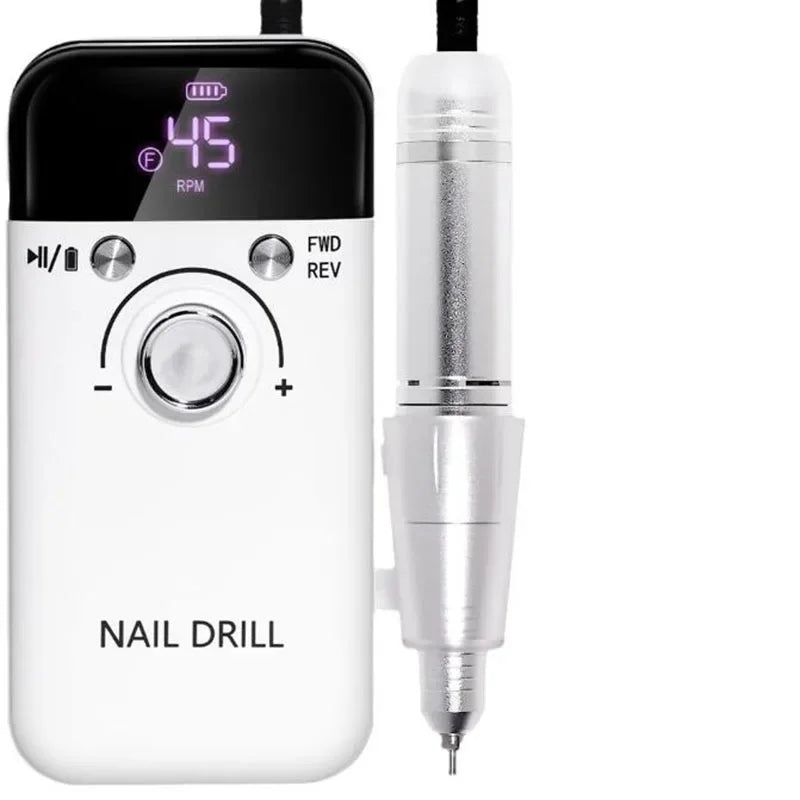 45000RPM Electric Nail Drill – Professional Rechargeable Nail File for Gel Nails, Portable Manicure Tool