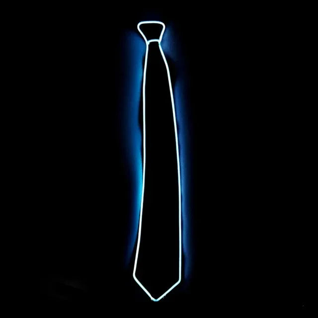 EL Wire Black Neon LED Bow Tie | Luminous Men's Gift for Wedding Party Decor | Boys Kids Neckwear