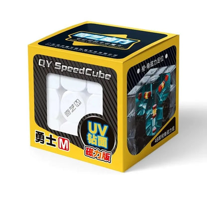 QiYi Warrior 3x3 Magnetic Magic Cube - UV-Coated Educational Speed Puzzle for Kids and Puzzle Enthusiasts