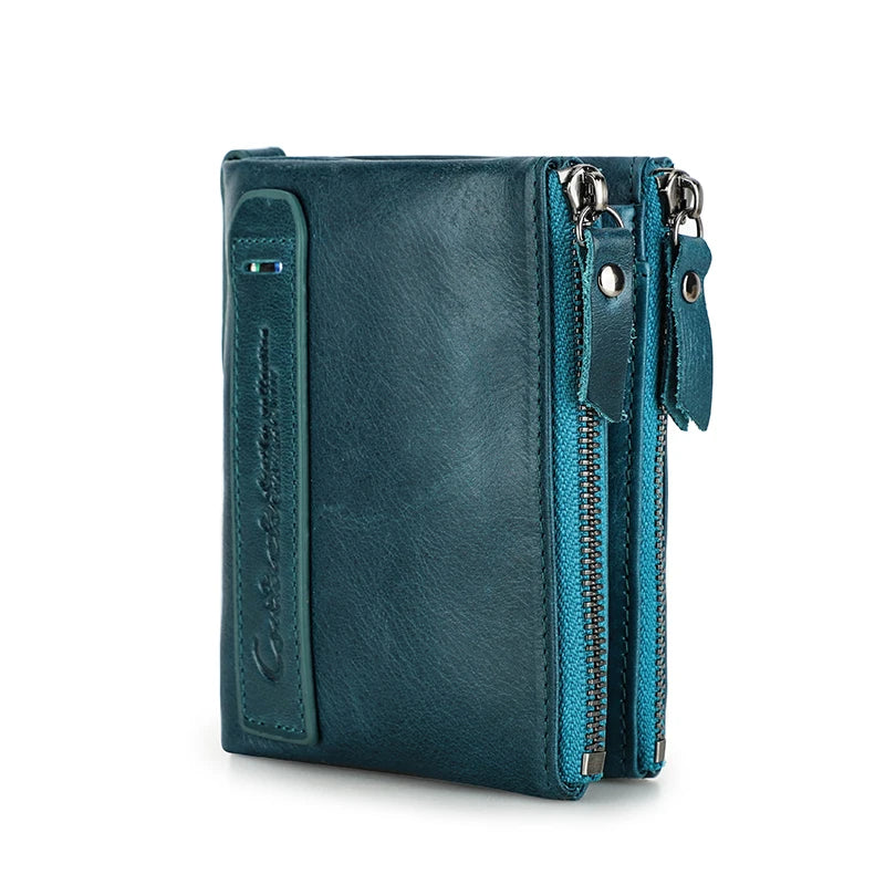 CONTACT'S Genuine Leather Short Wallet for Women — Luxury Designer Card & Coin Holder, Mini Money Clip Wallet with Free Shipping