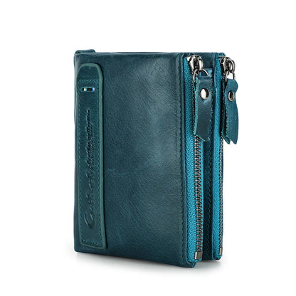 CONTACT'S Genuine Leather Short Wallet for Women — Luxury Designer Card & Coin Holder, Mini Money Clip Wallet with Free Shipping