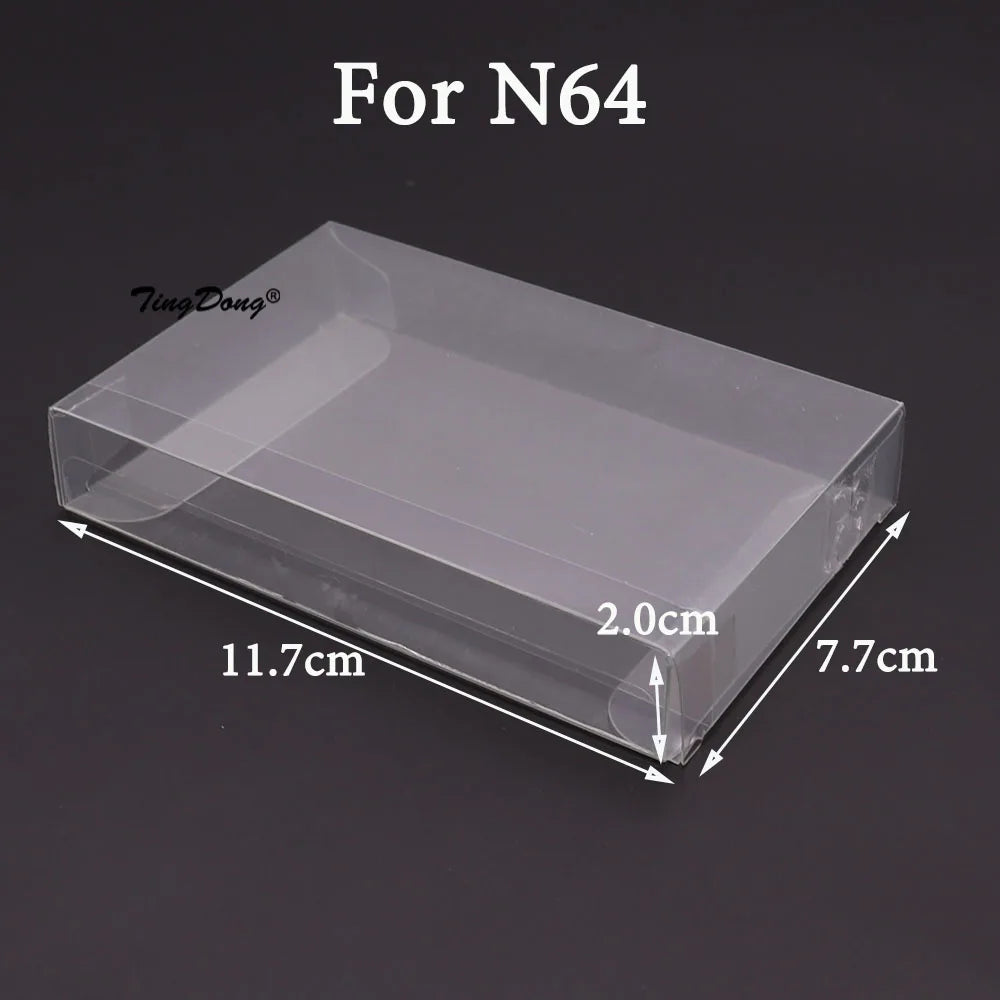 10PCS Clear Transparent Game Cartridge Cases – CIB Plastic PET Protectors for N64, NES, SNES, GB, GBA, GBC, NGPC, Switch & PS5