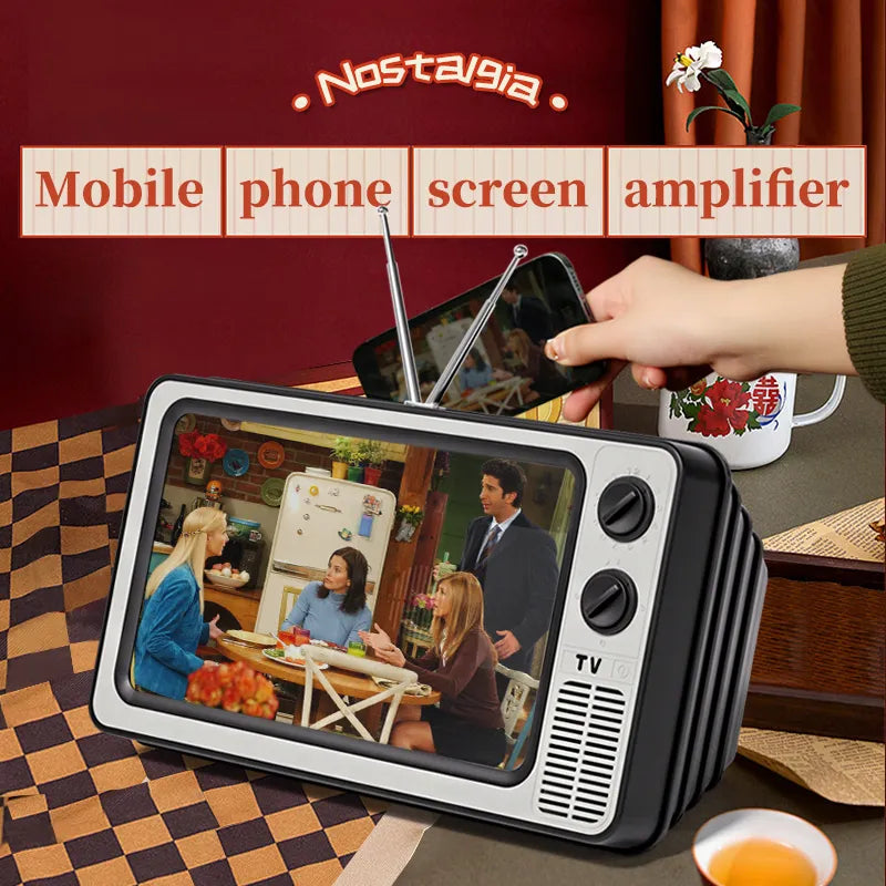 12 Inch Phone Screen Magnifier Stand - Enlarged Expand Holder HD Video Amplifier, Eyes Protection Retro TV Box for iPhone