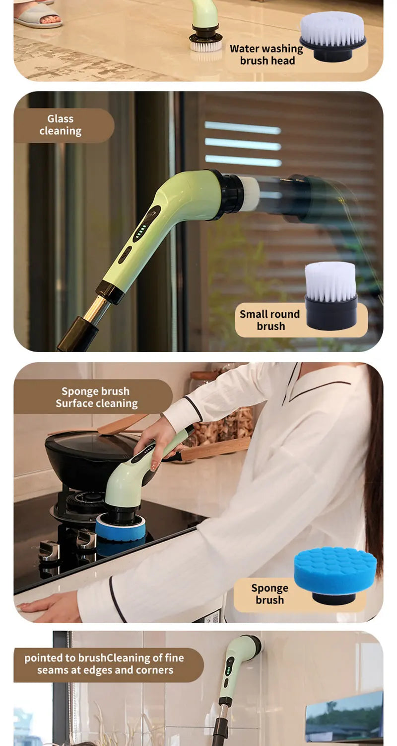 Wireless Electric Cleaning Brush – Multifunctional Rotating Brush for Bathroom, Window, Kitchen & Automotive