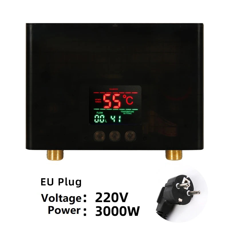 110V/220V Instant Water Heater 3000W/5500W | Wall-Mounted Electric Shower Heater for Bathroom & Kitchen Hot Water
