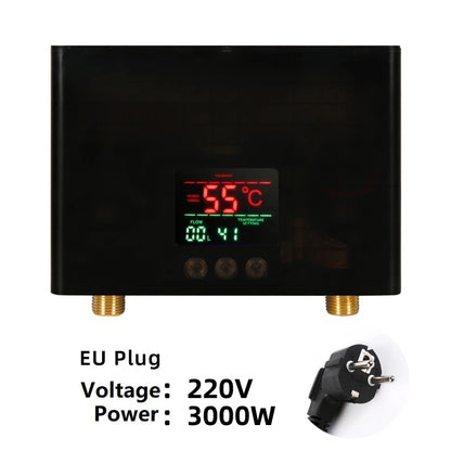 110V/220V Instant Water Heater 3000W/5500W | Wall-Mounted Electric Shower Heater for Bathroom & Kitchen Hot Water