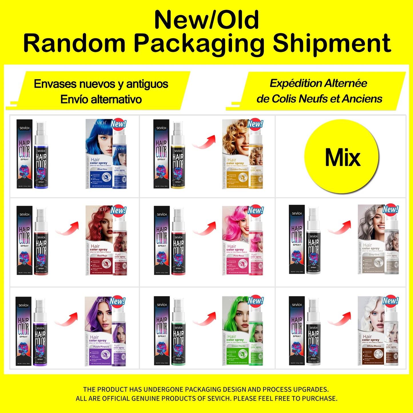 Halloween Hair Color Spray - Washable Temporary Hair Dye for DIY Party Styling, One-Time Color & 8 Shades