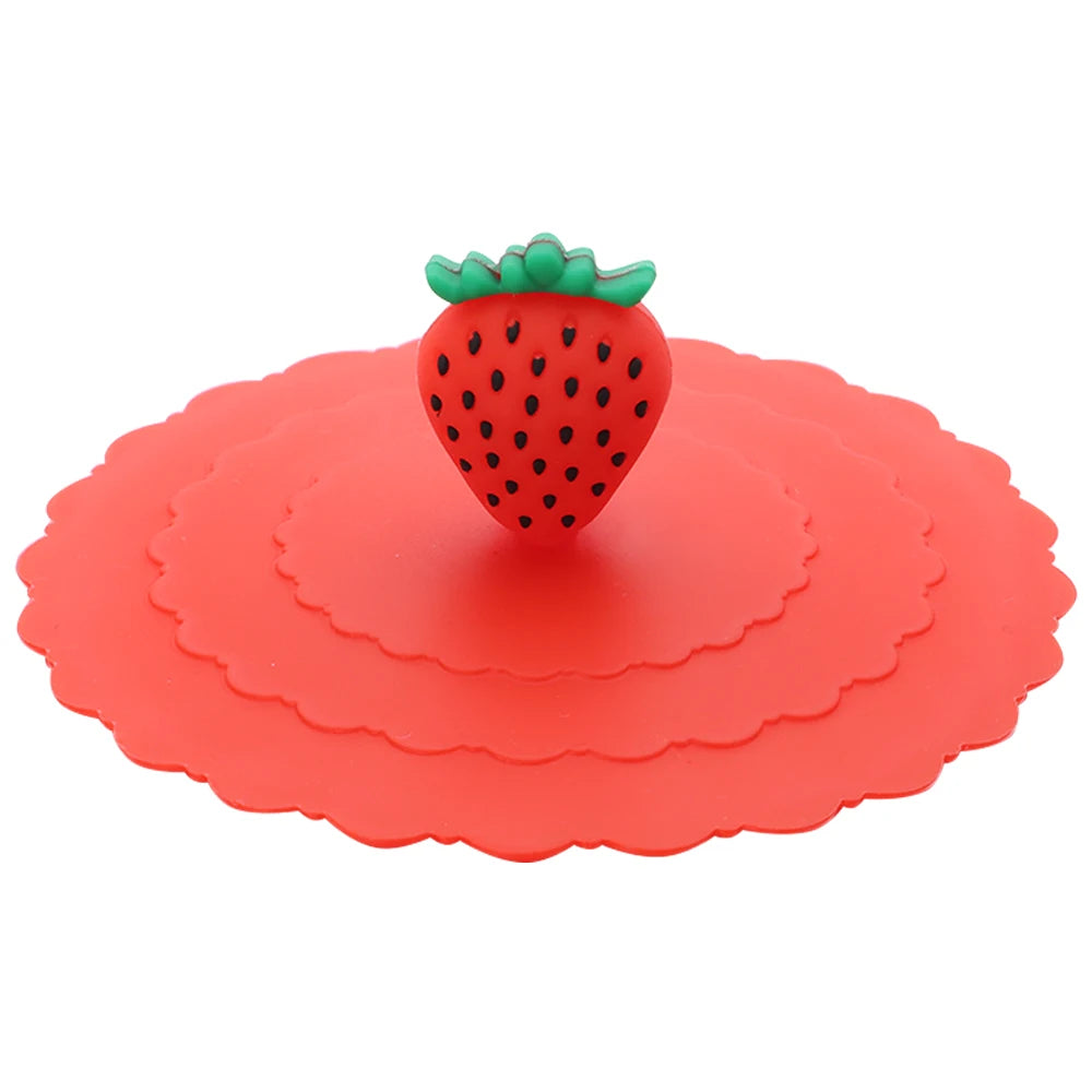 Cartoon 10cm Cute Silicone Cup Cover - Heat-Resistant, Leak-Proof, Dustproof Sealed Lid for Tea Cups