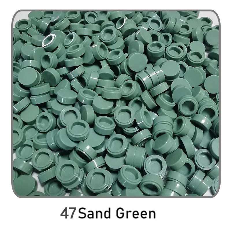 1000Pcs 1x1 Round Building Blocks Set - 52 Color DIY Creative Educational Bricks Compatible with 98138 Toy Kits for Kids
