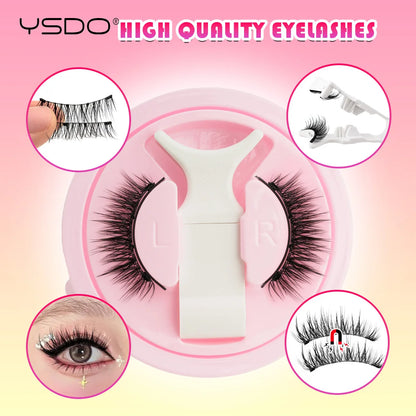 YSDO Winged Magnetic 3D Mink Eyelashes – Reusable Long-Lasting False Lashes, No Glue Needed with Tweezers for Makeup