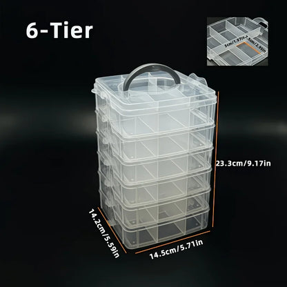 6-Layer Transparent Tool Storage Box - Multifunctional Organizer for Screws & Hardware