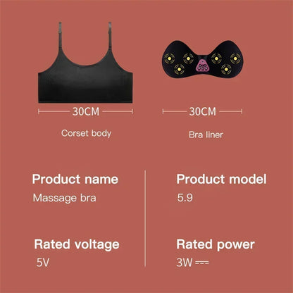 Electric Wireless Breast Massage Bra – Hot Compress Chest Care & Enhancement Massager