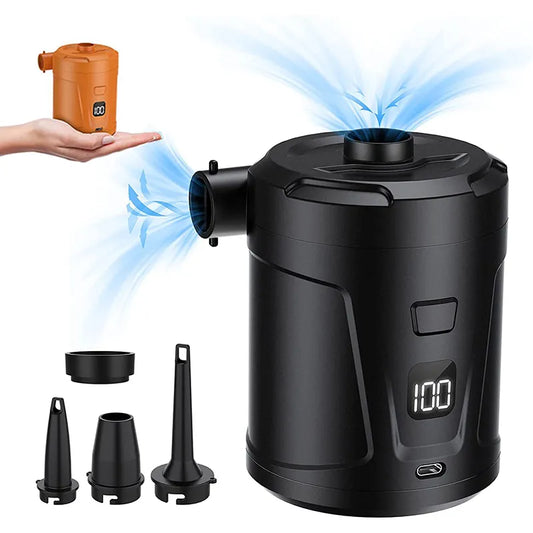 5200mAh Portable Car Air Compressor: USB Charging Quick Inflatable Pump - Wireless Electric Pump for Sofa, Mattress, Swimming Ring, Pool