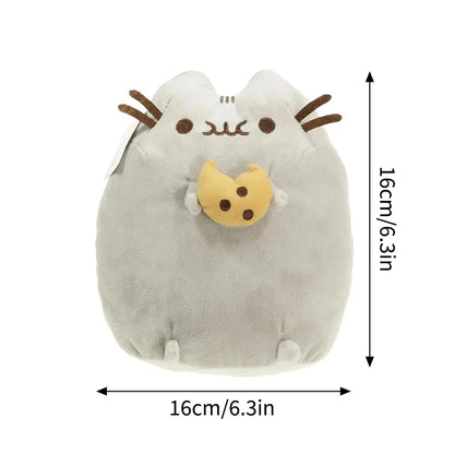 Pusheen Cat Figure and Plush Pillow - Cute Anime Desk Decor, Fluffy Cushion Ornament, Birthday Gift for Cat Lovers and Pusheen Fans