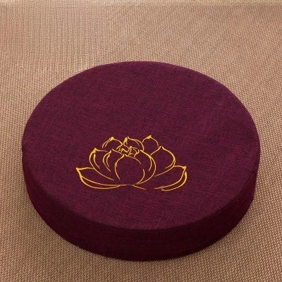Yoga Meditation Cushion – 40x6cm Hard Linen Lotus Pillow with Backrest, Removable & Washable Tatami Mat