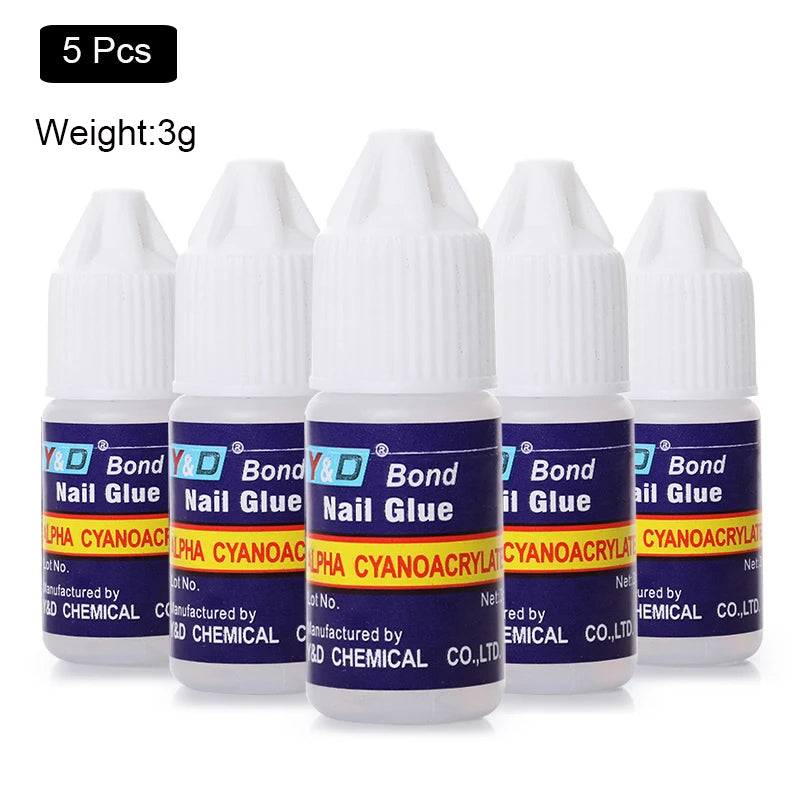 10g Fast Drying Nail Glue - Adhesive for False Nails, Glitter, Acrylic, Rhinestone Decoration, and Nail Extensions