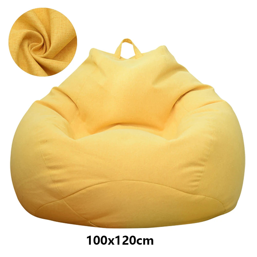 Large Lazy Bean Bag Sofa Cover – Comfortable Tatami Lounger Seat Cover for Living Room & Bedroom (No Filler)
