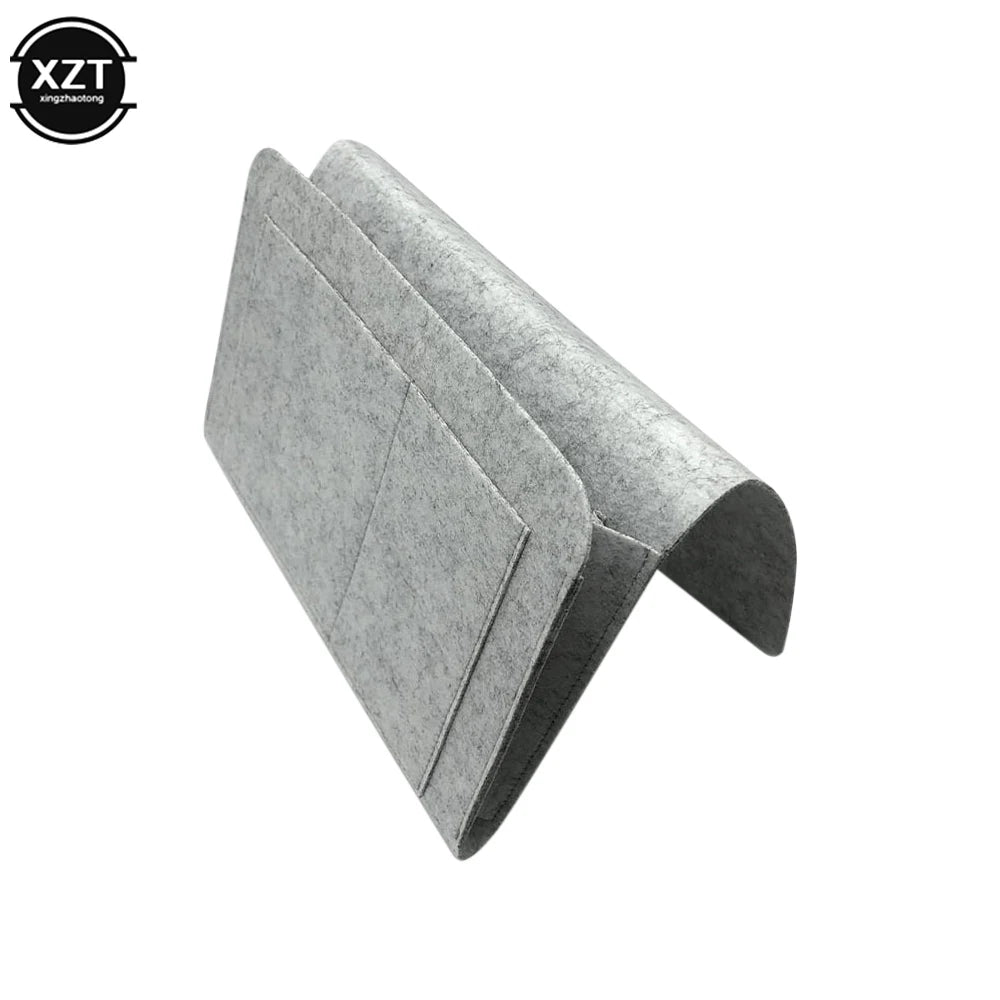 Felt Bedside Hanging Organizer — Phone, Book & Magazine Storage Pockets for Bed & Sofa