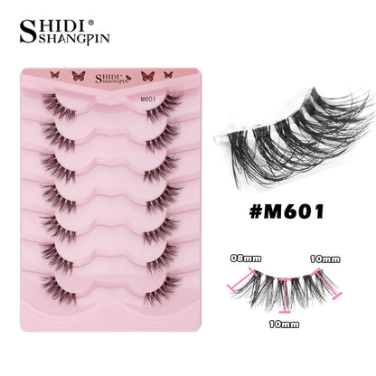 SHIDISHANGPIN 3D Half Cat Eye Lashes – Natural Winged Fox Faux Mink Eyelashes for Makeup