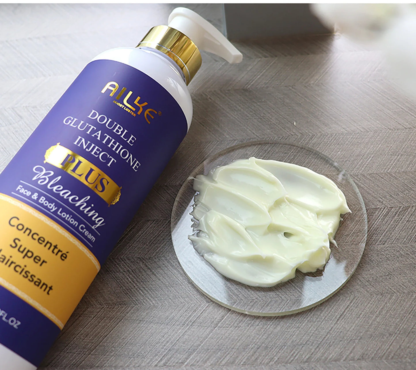 AILKE Glutathione Lightening Body Lotion – Moisturizing & Hydrating for Even Skin Tone and Dark Spot Improvement