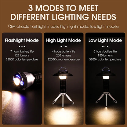 WEST BIKING Portable Camping Light - Magnetic USB Rechargeable LED Lantern & Flashlight for Outdoor Tent Camp