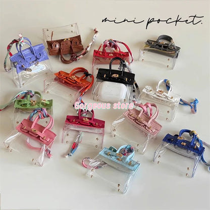 Mini Bag Keychain Pendant — Small Earphone Case & Accessory for H Family, Decorative Gift