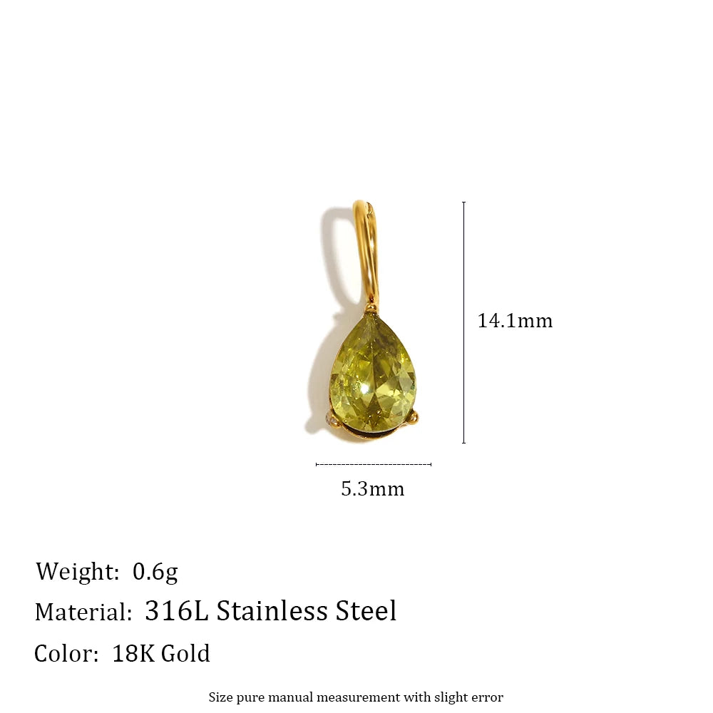 E.B.belle Colorful Zircon Waterdrop Pendant Jewelry Set for Women – DIY Handmade Necklace & Earrings Making Accessories