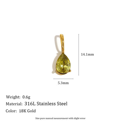 E.B.belle Colorful Zircon Waterdrop Pendant Jewelry Set for Women – DIY Handmade Necklace & Earrings Making Accessories