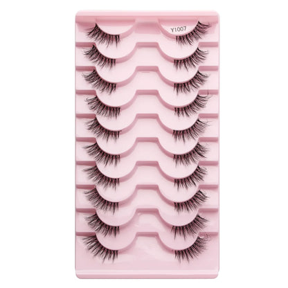 SHIDISHANGPIN 5/10 Pairs Cat Eye False Lashes – 3D Mink Half Lashes, Eyelash Extensions for Natural Makeup, Faux Cils Maquiagem