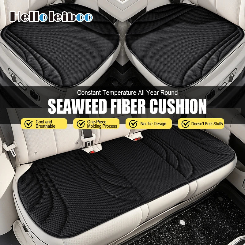 LEIBOO Breathable Car Seat Cushion - Universal Summer Seaweed Fiber Seat Protector with Non-Slip, Wear-Resistant Design