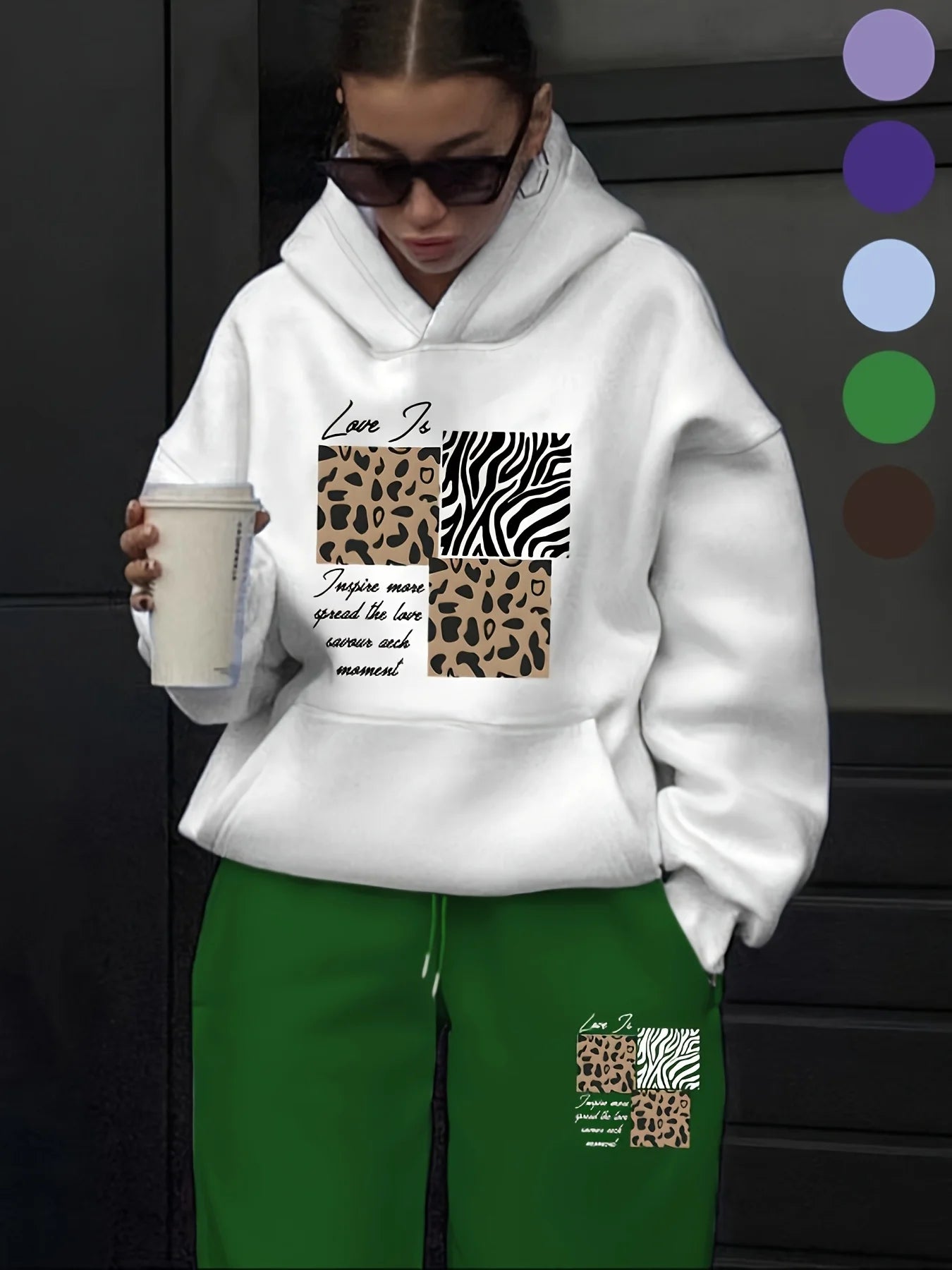 Women's 2-Piece Tracksuit Set - Hooded Sweatshirt & Sweatpants Casual Jogging Sports Outfit