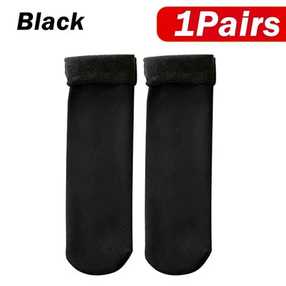 5 Pairs Women’s Winter Thick Thermal Socks — Warm Cashmere Wool Nylon Short Socks for Snow, Boots & Home