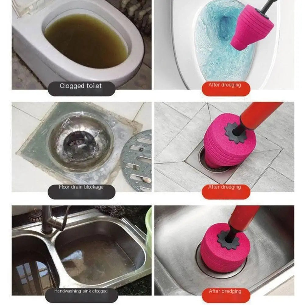 High Pressure Toilet Pipe Plunger – Silicone One-Shot Sewer Dredging Tool for Quick Unblocking