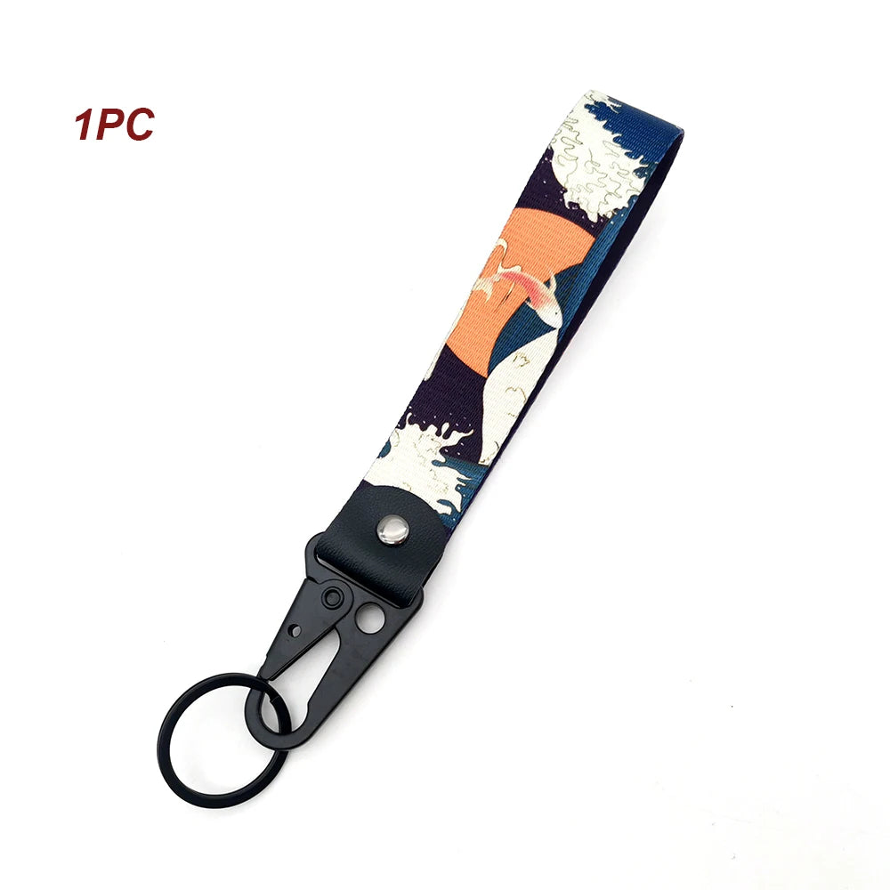 JDM Car Keychain Key Tag – Personality Spring Clip Lanyard for Racing, Modified Nylon Motorcycle & Auto Key Holder Accessories