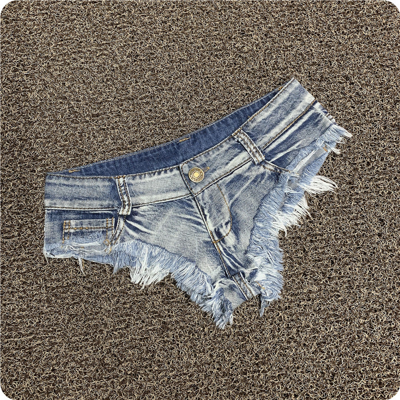 Sexy Women's Low-Rise Stretch Denim Shorts — Mini Hot Pants for Beach, Party & Clubwear