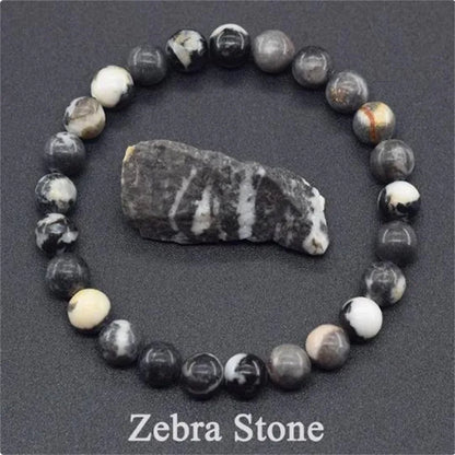 8MM Natural Epidote Zoisite & Lava Stone Bead Bracelet - Tiger Eye & Quartz Jewelry for Women
